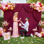 30ft x 10ft Burgundy Backdrop Curtain for Parties Wedding Maroon Wrinkle Free Backdrop Drapes Panels for Birthday Party Bridal Shower Photo Photography Polyester Fabric Background Decoration - Image 2