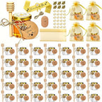 IIKUM 40 Pack Glass Honey Jars, 1.5 oz Honey Pot with Baby Shower Sash, Lids, Dippers, Bee Pendants, Gift Bags, Cards, Jute and Stickers-Ideal Honey Jars Set for Baby Shower, Wedding and Party Favors by IIKUM