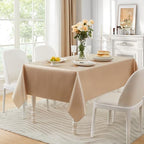 6 Pack Satin Table Cover Rectangle, 60 x 120 Inches, Taupe - Image 5
