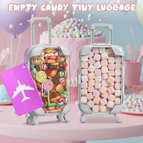 Teecyhooo 10 Pcs Mini Suitcase and 10 Pcs Metal Luggage Tags with Card - Image 5