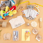 24-Piece Baby Gift Basket, Baby Shower Gift Set for Newborns, Khaki - Image 2