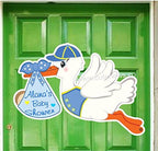 Baby Shower Decoration, Its a Boy Stork Door Hanger, Custom Name Banner, Welcome Newborn Wreath Decor, New Birth Arrival Greeting Card, Personalized Photo Booth Prop, Blue by Cute+News