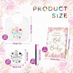 SytuHe 95 Pcs DIY Baby Bibs Decorating Kit50 White Bibs 24 Stencils 20 Fabric Markers 1 Baby Shower Game Sign - Image 2