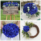 AVIVIHO 65pcs Fake Flowers Royal Blue Hydrangea Artificial Flowers Bulk (Not Squished, No Steaming Need) Silk Flowers with Stems for Wedding Decor,Home,Baby Shower,Table Centerpieces Decoration - Image 3