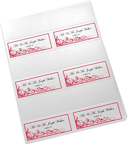 Scribble Vintage Swirl Printable Place Cards, Ruby Red, Set of 150 (25 Shee - Image 4