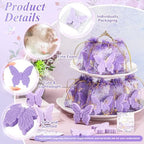 Dunzy 100 Sets Butterfly Soaps Party Favors with Cards,Purple,Light Purple - Image 2