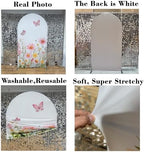 Pink Butterfly Stretchy Arched Backdrop Covers Spring Flowers for Girls Birthday Baby Shower Party Decoration Props(No Stand!) - Image 3