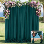 MYSKY HOME 10ft x 10ft Curtains Hunter Green Backdrop Curtains for Parties Wedding Stage Curtains Rod Pocket Sliding Drapes Backdrop Curtain for Baby Showers, Birthday, 5ft x 10ft, 2 Panels by MYSKYHOME