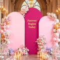 Pink and Hot Pink Arch Cover 3 Set-8FT, 7.2FT, 6.6FT Arch Backdrop Cover Spandex Fitted 2- Color Fabric Stand Covers for Baby Shower Girls Birthday Party Wedding Photo Background Decorations by Suppromo