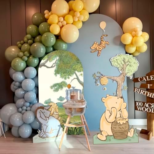 122PCS Classic Winnie Baby Shower Birthday Decorations Large Winnie Coroplast Cutout with Stand, Neutral Balloons & Arch Backdrop Cover for Gender Reveal, First Birthday, Photo Props - Image 4