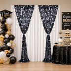 Black Sequin Backdrop Curtain 2 Panels 2ftx8ft Glitter Graduation Party Background for Class of 2026 Prom Birthday Photo Booth Decorations - Image 6