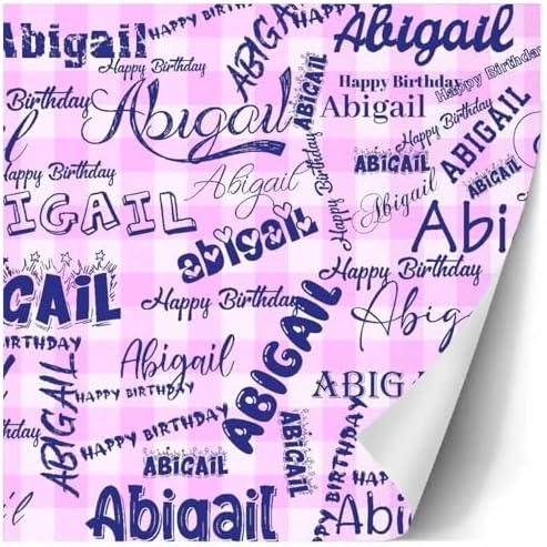 AOFUN Personalized Name Text Cute Birthday Wrapping Paper Christmas Wrapping Supplies Wrapping Paper For Men Personalized Name Text Custom Name Gift 3 Rolls 58" x 23" - Image 3