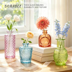 SUPMIND 16P Glass Bud Vases, Mix-Colored Small Flower Vase for Centerpieces - Image 4