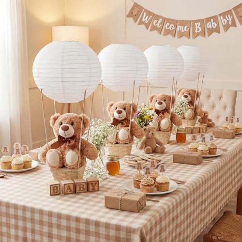 Sosation 6 Sets Hot Air Balloon with Bear Stick Glue Gun, White - Image 5