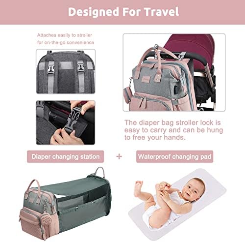 JOLLITO Diaper Bag Backpack with Changing Station, Baby Registry Search - Image 6