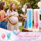 Remerry 50 Sets Gender Reveal Party Cups with Lids and Straws - 17 Oz Plastic Pink and Blue Clear Cups Bulk for Birthday Party Baby Shower Theme Events Decorations Supplies - Image 4