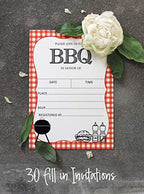 Pack of 30 Baby Shower Invites, BBQ Party Invitations, Fill in Blank Invitations with Envelopes 5 x 7 inches - Image 4
