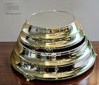 NauticalMart Aluminum & Brass Cake Stand Set, Elegant Round Dessert Display Pedestal, Polished Metallic Wedding Cake Stands for Party Table Centerpiece Decor (16 Inches) - Image 7