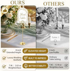 Radezon 21 PCS Gold Table Number Holders With Table Numbers 1-20 & Head Table Card, 8" Weighted Base Place Card Holders for Outdoor Wedding, Windproof Sturdy Metal Photo Stands for Reception Tables - Image 3