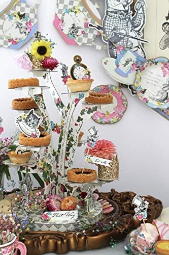 Talking Tables Alice in Wonderland Cupcake Cake Stand | Mad Hatter Themed Afternoon Tea Party Decorations | Table Centrepiece for Weddings, Baby Showers and Bridal Parties or Onederland 1st Birthdays - Image 4