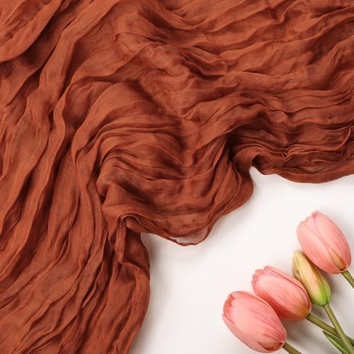 6 Pack Terracotta Cheesecloth Table Runner 10Ft 23 x 120 Inch - Image 3