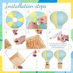 Meooeck 8 Sets Blue Yellow Green Hot Air Balloon Table Centerpieces Decor - Image 3