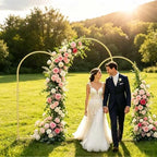 Arch Backdrop Stand Set of 3 (7.2FT,6.6FT,6FT), Gold Arch Stand - Image 6