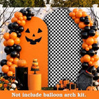 Set of 2 Halloween Black Orange Arch Backdrop Cover (7.2ft, 6ft) - Image 2