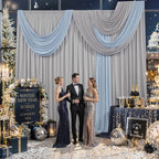 50FTx12FT Silver Backdrop Curtains for Weddings, Birthdays and Photography - Image 4