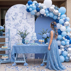 Moukeren Blue Toile De Jouy Arch Backdrop Cover 6ft and 7.2ft - Image 4