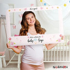 SPEEDYORDERS Personalized Little Miss Pretty Photo Booth Frame - Custom-Made It’s A Girl Baby Shower Photo Frame - Customized Photo Prop To Celebrate Your Little Girl On The Way (Paper) - Image 2