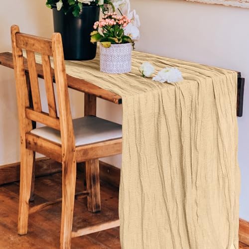 6 Pack Cheesecloth Table Runner 10Ft Christmas Gauze Boho Table Runners for Wedding Decor Bridal Shower Decorations(35" x 120") - Image 4