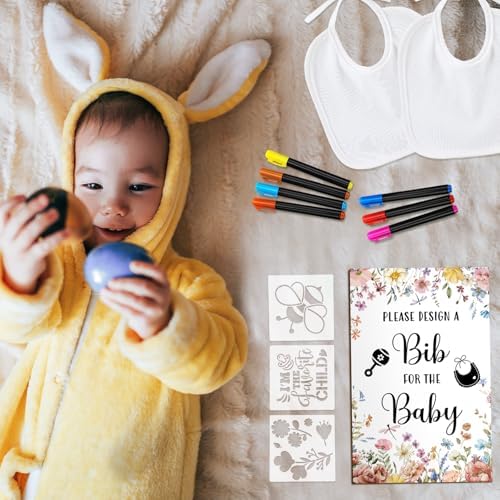 Newwiee 55 Pcs White Baby Bibs DIY Bib Decorating Design - Image 5