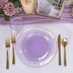 DaYammi 350PCS Clear Purple Plastic Dinnerware Set for 50 Guests - Image 6