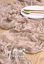 30 Pack Cheesecloth Table Runner 10FT Dusty Pink Table Runner Boho Gauze Cheese Cloth Table Runners Long Rustic Sheer Table Decorations for Wedding Party Baby Bridal Shower Birthday Holiday Home - Image 4