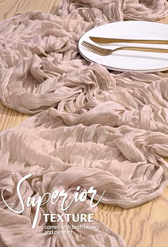 30 Pack Cheesecloth Table Runner 10FT Dusty Pink Table Runner Boho Gauze Cheese Cloth Table Runners Long Rustic Sheer Table Decorations for Wedding Party Baby Bridal Shower Birthday Holiday Home - Image 4
