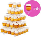 Jusalpha 5 Tier Square Acrylic Cupcake Stand with Light- Cake Holder - Image 2