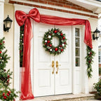 Giant Red Bow Decor, Christmas Tree Topper Bow, Oversized Hanging Bow with Long Streamers, Large Bow for Entrance Wall Backdrop Wedding Birthday Bridal Shower Home Decor Coquette Room Decor, 16 x 85in - Image 7