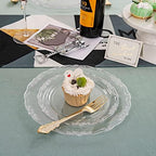 U-QE 100 Pieces Clear Plastic Plates - Clear Disposable Plates - Image 4