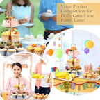 6 Pcs Cake Dessert Display Stand Set with Tray, Gold-rim - Image 5