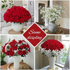 35 PCS Red Roses Artificial Flowers, Fake Roses with Stem Realistic Silk Rose for DIY Wedding Bouquets Table Centerpieces Arrangements Baby Shower Birthday Home Decor Valentines Day Gift for Her - Image 3