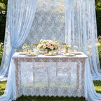 LuoluoHouse Lace Tablecloths Wedding Table Cloths 2pcs 60x120 Inch Vintage - Image 2