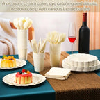 Newtay 350 Pcs Ivory Scalloped Paper Plates and Napkins Party Supplies - Image 5