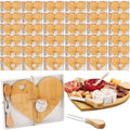 Patelai 36 Set Bridal Baby Shower Favor Heart Cheese Board with Knife, Wood Mini Charcuterie Board Thank You Gift Box for Guest Bridal Baby Shower Prize Wedding Valentines Birthday (Bamboo Color) by Patelai