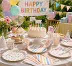 Rtteri 144 Pcs Watercolor Pastel Party Supplies Colorful Plates and Napkins - Image 4