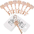 100 PCS Wedding Favors Bottle Opener,Vintage Skeleton Key Bottle Opener,Key Bottle Openers with Escort Tag Cards and Key Chains Wedding Gifts for Guest（Rose Gold） by WODEGIFT