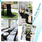 16 Pack Black Cheesecloth Table Runners 20x120 Inch Gauze Table Runner Cheese Cloth 10FT Black Table Runner Rustic Sheer Runner for Wedding Baby Shower Birthday Party Table Decor - Image 5