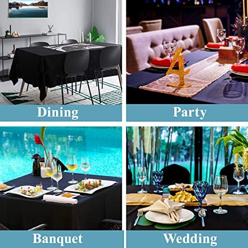 VidaFete 10 Pack 90 * 132inch Black Rectangle Tablecloth for 6ft Tables - Image 6