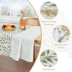 H.VERSAILTEX Linen Table Cloths Floral Printed Tablecloth Spill-Proof Waterproof Table Cover for Dining Buffet Feature Soft and Thick Fabric Wrinkle Free, 60 x 120 Inch, Adela Botanical Motif - Sage - Image 4