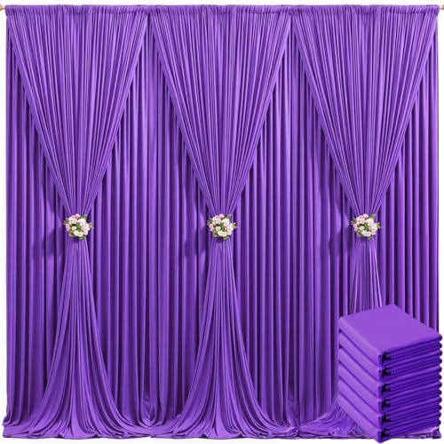 30ft x 10ft Purple Backdrop Curtain for Parties Purple Wrinkle Free Backdrop Drapes Panels for Wedding Mermaid Birthday Party Baby Shower Photo Photography Polyester Fabric Background Decoration by Suppromo